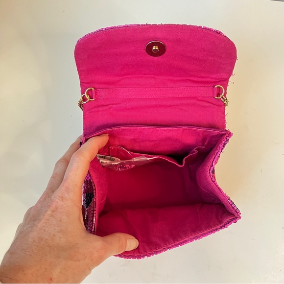 NWT Anthropologie Pink Beaded Women's Mini Handbag - Picture 5 of 7